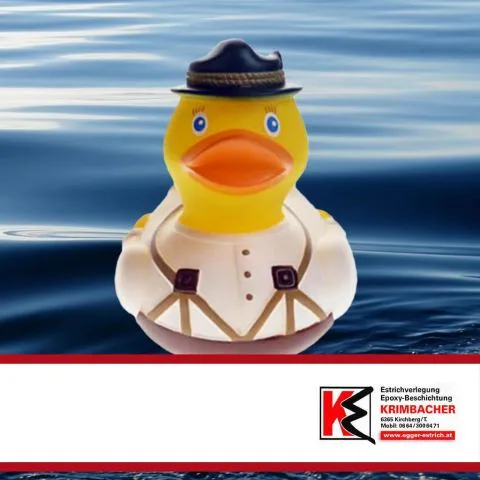 Sponsorenente 4 des Entenrennens 2014 mit Sponsorenlogo