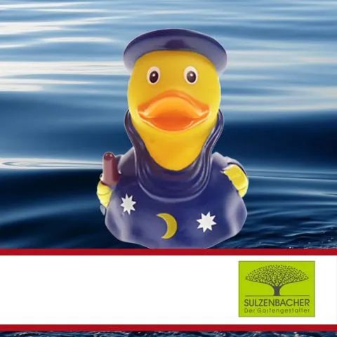 Sponsorenente 7 des Entenrennens 2014 mit Sponsorenlogo