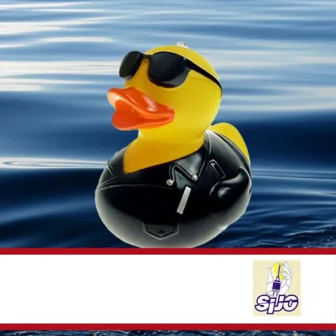 Sponsorenente 11 des Entenrennens 2014 mit Sponsorenlogo