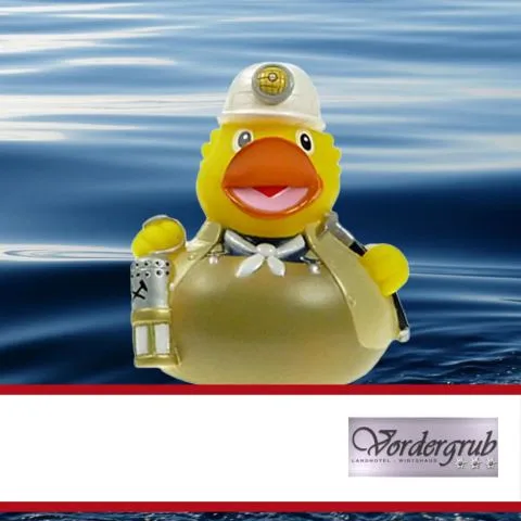 Sponsorenente 14 des Entenrennens 2014 mit Sponsorenlogo