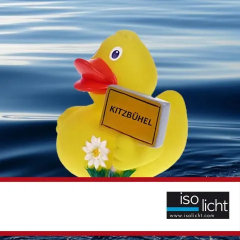 Sponsorenente 16 des Entenrennens 2014 mit Sponsorenlogo