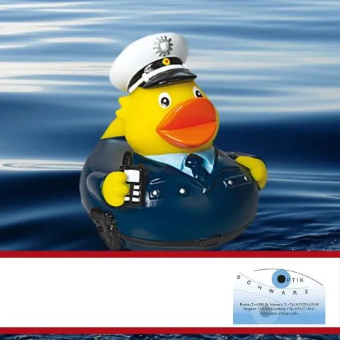 Sponsorenente 17 des Entenrennens 2014 mit Sponsorenlogo