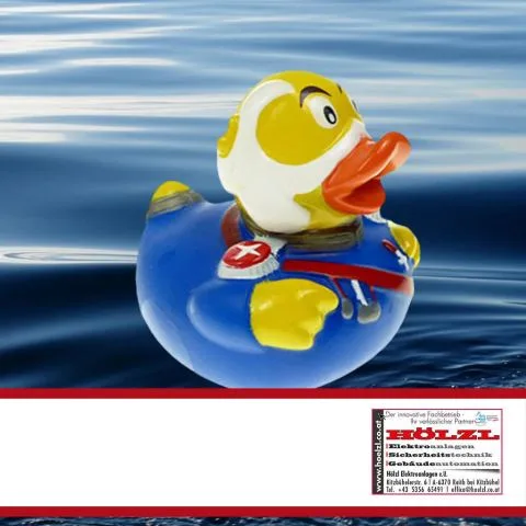Sponsorenente 20 des Entenrennens 2014 mit Sponsorenlogo