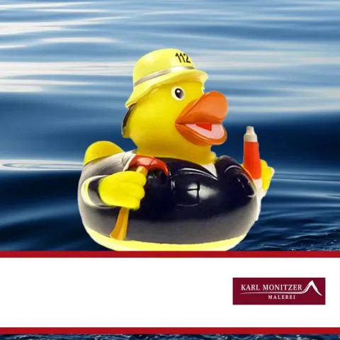 Sponsorenente 28 des Entenrennens 2014 mit Sponsorenlogo