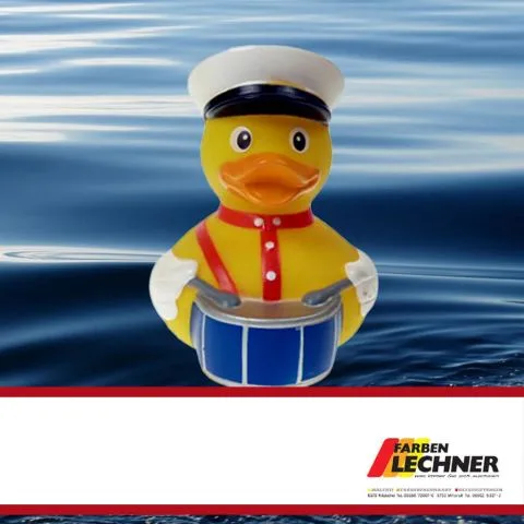Sponsorenente 29 des Entenrennens 2014 mit Sponsorenlogo