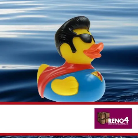 Sponsorenente 30 des Entenrennens 2014 mit Sponsorenlogo