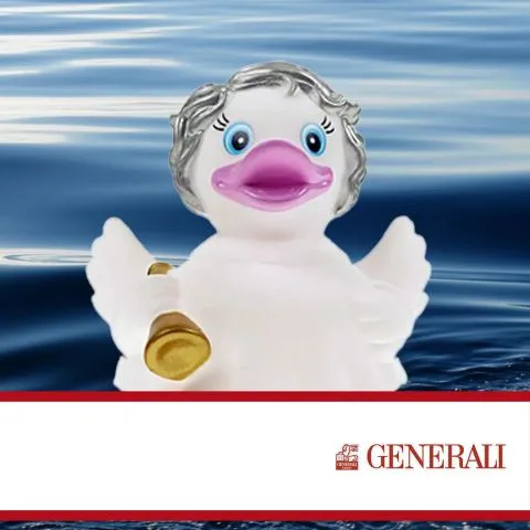 Sponsorenente 34 des Entenrennens 2014 mit Sponsorenlogo