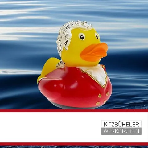 Sponsorenente 6 des Entenrennens 2016 mit Sponsorenlogo