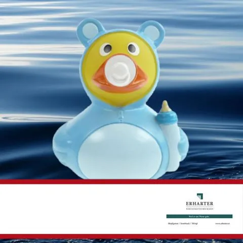 Sponsorenente 16 des Entenrennens 2016 mit Sponsorenlogo