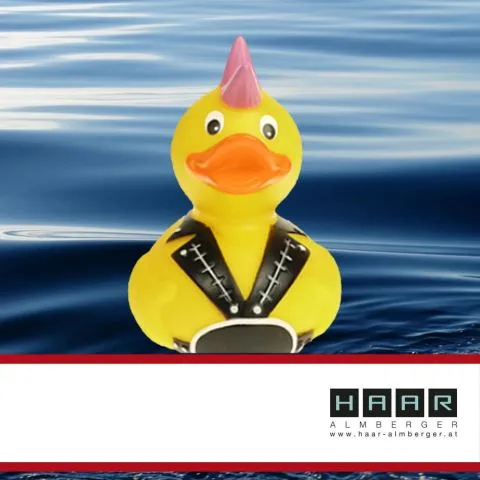 Sponsorenente 21 des Entenrennens 2016 mit Sponsorenlogo