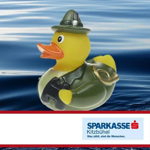 Sponsorenente 25 des Entenrennens 2016 mit Sponsorenlogo