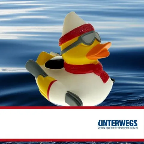 Sponsorenente 29 des Entenrennens 2016 mit Sponsorenlogo
