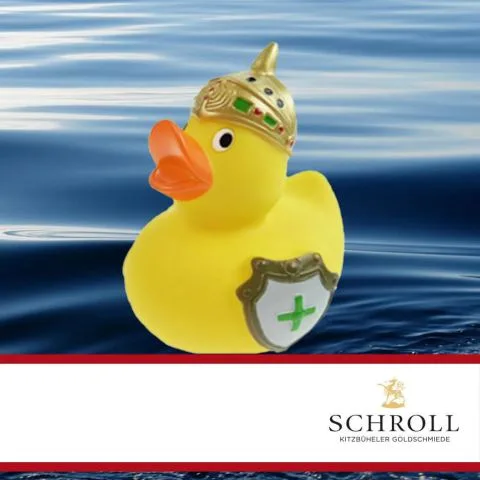 Sponsorenente 39 des Entenrennens 2016 mit Sponsorenlogo