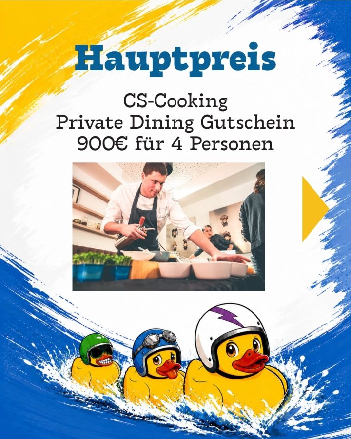 Was wäre ein Entenrennen ohne fette Gewinne? 🦆🏆

Auch heuer warten wieder jede Menge coole Preise auf euch! 🤩

👨‍🍳CS-Coo