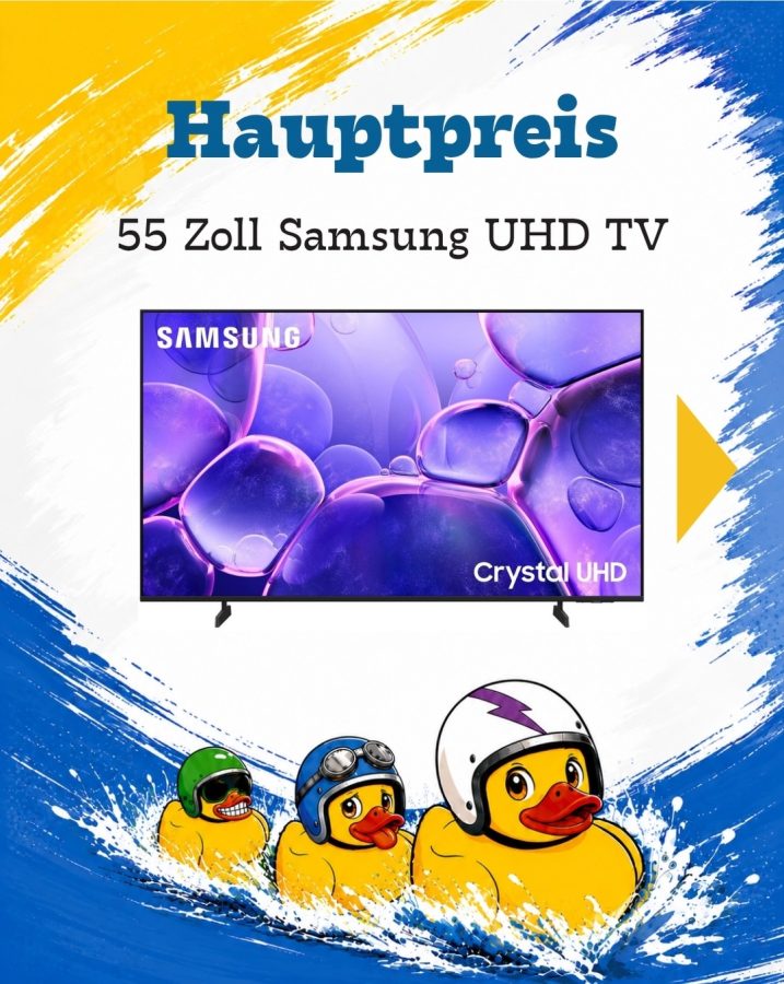 Was wäre ein Entenrennen ohne fette Gewinne? 🦆🏆

Auch heuer warten wieder jede Menge coole Preise auf euch! 🤩

📺 55“ Sam