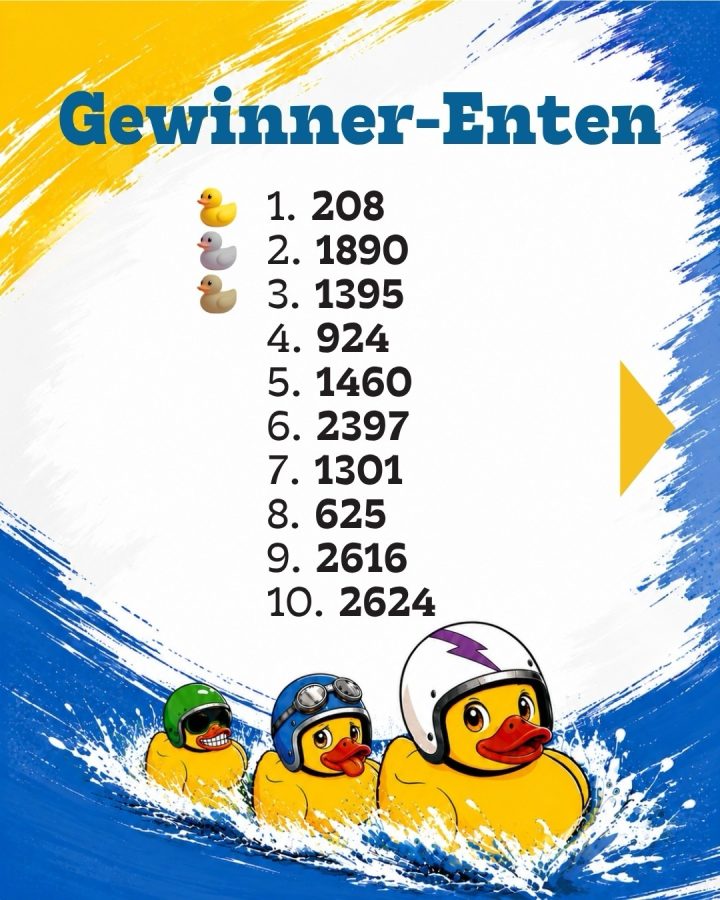 🏁 Die Gewinner-Enten stehen fest! 🦆💛

Vielen Dank an alle, die beim Entenrennen 2026 dabei waren, mitgefiebert und mit i